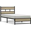 vidaXL Letto in metallo senza materasso rovere Sonoma 100x200 cm