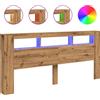 vidaXL Testata LED Rovere artigianale 220x18,5x103,5 cm Materiale a base di legno