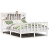 vidaXL Letto in legno massiccio con ripiano senza materasso bianco 140x200 cm pino