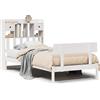 vidaXL Letto in legno massiccio con ripiano senza materasso Bianco 75x190 cm Pino