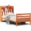 vidaXL Letto in legno massiccio con ripiano senza materasso Wax brown 75x190 cm