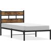 vidaXL Letto in metallo senza materasso rovere fumé 75x190 cm