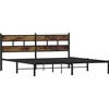 vidaXL Letto in metallo senza materasso rovere fumé 180x200 cm