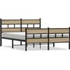 vidaXL Letto in metallo senza materasso rovere Sonoma 150x200 cm