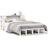 vidaXL Letto in legno massiccio con ripiano senza materasso Bianco 150x200 cm
