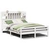 vidaXL Letto in legno massiccio con ripiano senza materasso bianco 140x200 cm pino