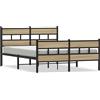 vidaXL Letto in metallo senza materasso rovere Sonoma 140x190 cm