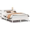 vidaXL Letto in legno massiccio con ripiano senza materasso bianco 150x200 cm pino