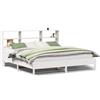 vidaXL Letto in legno massiccio con ripiano senza materasso bianco 180x200 cm pino