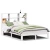 vidaXL Letto in legno massiccio con ripiano senza materasso bianco 160x200 cm pino