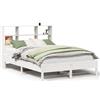 vidaXL Letto in legno massiccio con ripiano senza materasso bianco 160x200 cm pino