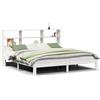 vidaXL Letto in legno massiccio con ripiano senza materasso bianco 180x200 cm pino