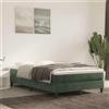 vidaXL Materasso a molle, verde scuro, 120X220X20 Cm, velluto Lumarko!