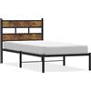 vidaXL Letto in metallo senza materasso rovere fumé 80x200 cm