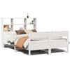 vidaXL Letto in legno massiccio con ripiano senza materasso bianco 160x200 cm pino
