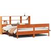 vidaXL Letto in legno massiccio con ripiano senza materasso Wax brown 180x200 cm