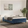 vidaXL Materasso a molle, blu scuro, 140X220X20 Cm, velluto Lumarko!