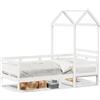 vidaXL Letto da giorno con tetto bianco 80x200 cm in legno di pino massiccio