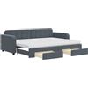 vidaXL Letto da giorno allungabile con cassetti grigio scuro 80x200 cm in velluto