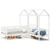 vidaXL Lettino e panca con tetto bianco 80x200 cm in legno di pino