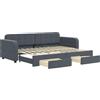 vidaXL Letto da giorno allungabile con cassetti grigio scuro 80x200 cm in velluto