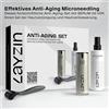 LAYZIN Set anti-età LAYZIN Derma Rolling | per viso, collo, décolleté e mani | Set composto da dermaroller da 0,55 mm, spray detergente e SERUM 02
