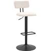 MAURO FERRETTI Set 2 Sgabelli Bar Light Bianco 41x47,5x85-106,5 cm regolabili, metallo e tessuto imbottito - Stile anni '70 moderno