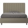 ITYHOME - Letto una piazza e mezza senza rete imbottito 120x190 Pelle finta cappuccino Agueda