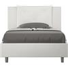 ITYHOME - Letto una piazza e mezza senza rete imbottito 120x190 Pelle finta bianco Appia