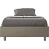 ITYHOME - Letto una piazza e mezza senza rete imbottito 120x190 Pelle finta cappuccino Azelia
