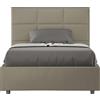 ITYHOME - Letto una piazza e mezza senza rete imbottito 120x190 Pelle finta cappuccino Mika