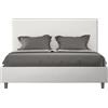 ITYHOME - Letto matrimoniale francese contenitore imbottito 140x210 Pelle finta bianco Focus