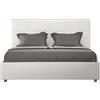ITYHOME - Letto matrimoniale francese contenitore imbottito 140x210 Pelle finta bianco Mika
