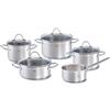 Fissler Palermo / set di pentole in acciaio inox 5 pezzi, pentole con coperchio in vetro (3 pentole, 1 padella, 1 casseruola) - induzione