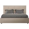 ITYHOME - Letto matrimoniale francese contenitore imbottito 140x210 Pelle finta tortora Mika
