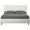 ITYHOME - Letto matrimoniale francese contenitore imbottito 140x210 Pelle finta bianco Priya