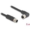 Delock - Cavo sensore - M12 (4 pin) (M) gerade zu M12 (4 pin) (W) rechtwinklig 12 A - 5,0m - silikonfrei, L-codiert