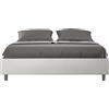 ITYHOME - Letto senza rete imbottito 160x190 Pelle finta bianco Azelia