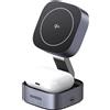 Ugreen Caricabatterie induttivo Qi2 2W1 Ugreen W702 per Iphone, Airpods, 15W (Grigio)