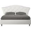 ITYHOME - Letto senza rete imbottito 160x190 Pelle finta bianco Langre