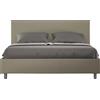 ITYHOME - Letto senza rete imbottito 160x200 Pelle finta cappuccino Adele