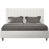 ITYHOME - Letto senza rete imbottito 160x200 Pelle finta bianco Agueda