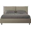ITYHOME - Letto senza rete imbottito 160x200 Pelle finta cappuccino Antea