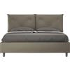 ITYHOME - Letto senza rete imbottito 160x200 Pelle finta cappuccino Appia
