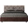 ITYHOME - Letto senza rete imbottito 160x200 tessuto Agata 4 bordeaux Mados