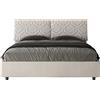 ITYHOME - Letto contenitore imbottito 160x200 tessuto Agata 1 bianco Mados