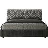 ITYHOME - Letto con rete imbottito 160x200 tessuto Agata 8 blu Mados