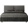 ITYHOME - Letto contenitore imbottito 160x200 tessuto Aragona 8 blu Mados