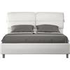 ITYHOME - Letto con rete imbottito 160x200 Pelle finta bianco Nandy