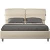 ITYHOME - Letto con rete imbottito 160x200 Pelle finta tortora Nandy
